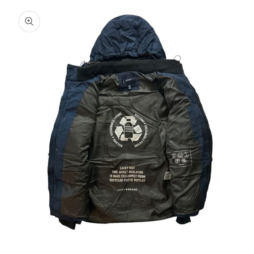 Men’s Lucky Brand Hooded Puffer Coat (Olive Green) - Picture 8 of 8